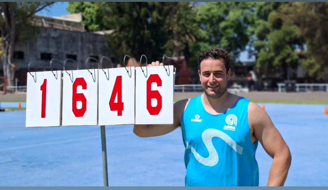 Juan Pablo Sale, nuevo récord rosarino de mayores en lanzamiento de bala